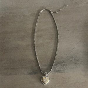 Elegant Two-Tone Heart Pendant Necklace